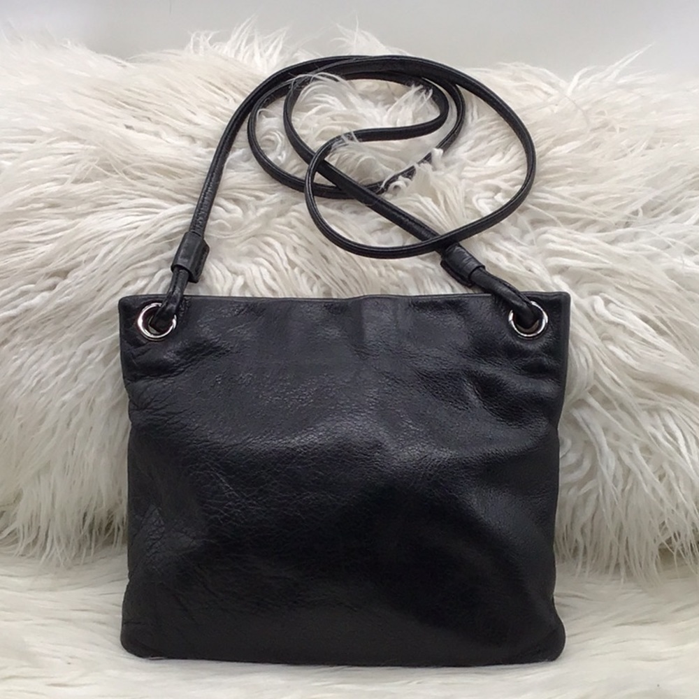 Margot Black Leather Crossbody/Shoulder Bag